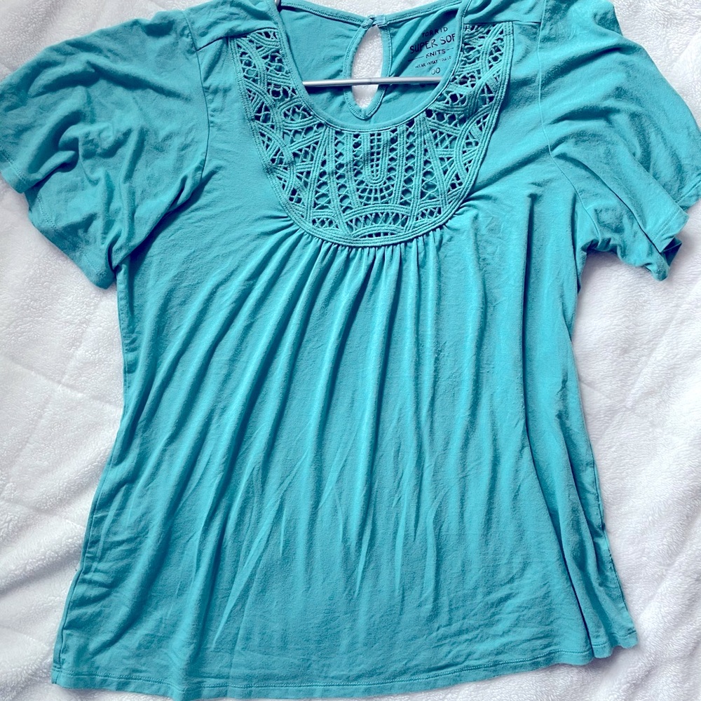 Super Soft Knit Tee - Aqua